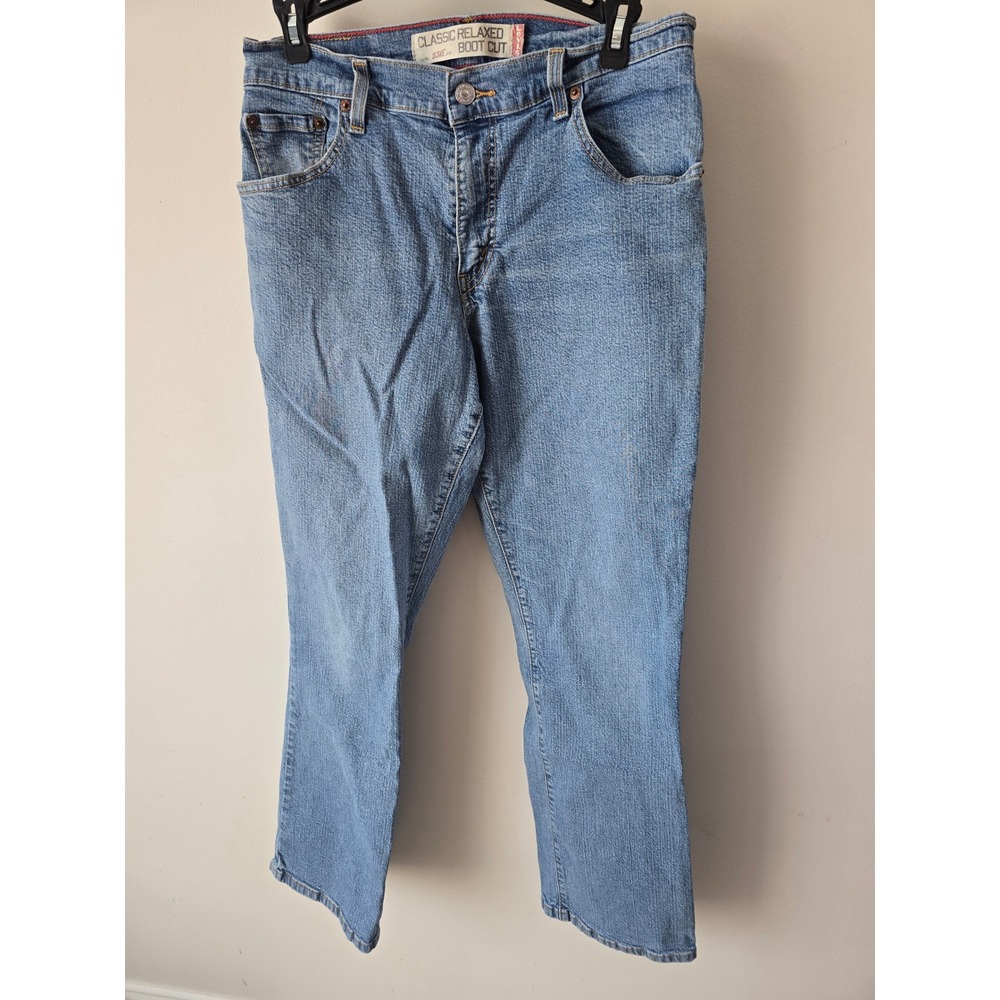Levis 550 Classic Relaxed Boot Cut Jeans Medium Wash Blue Size 8S Womens